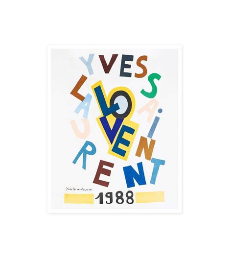 ysl 1988 love poster|Original Love Poster, 1988 .